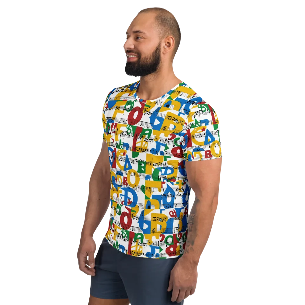 Chromatic Crescendo on Men's Athletic T-Shirt — Left