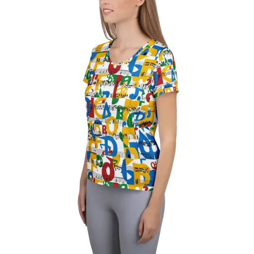 Chromatic Crescendo on a Women's Athletic T-Shirt