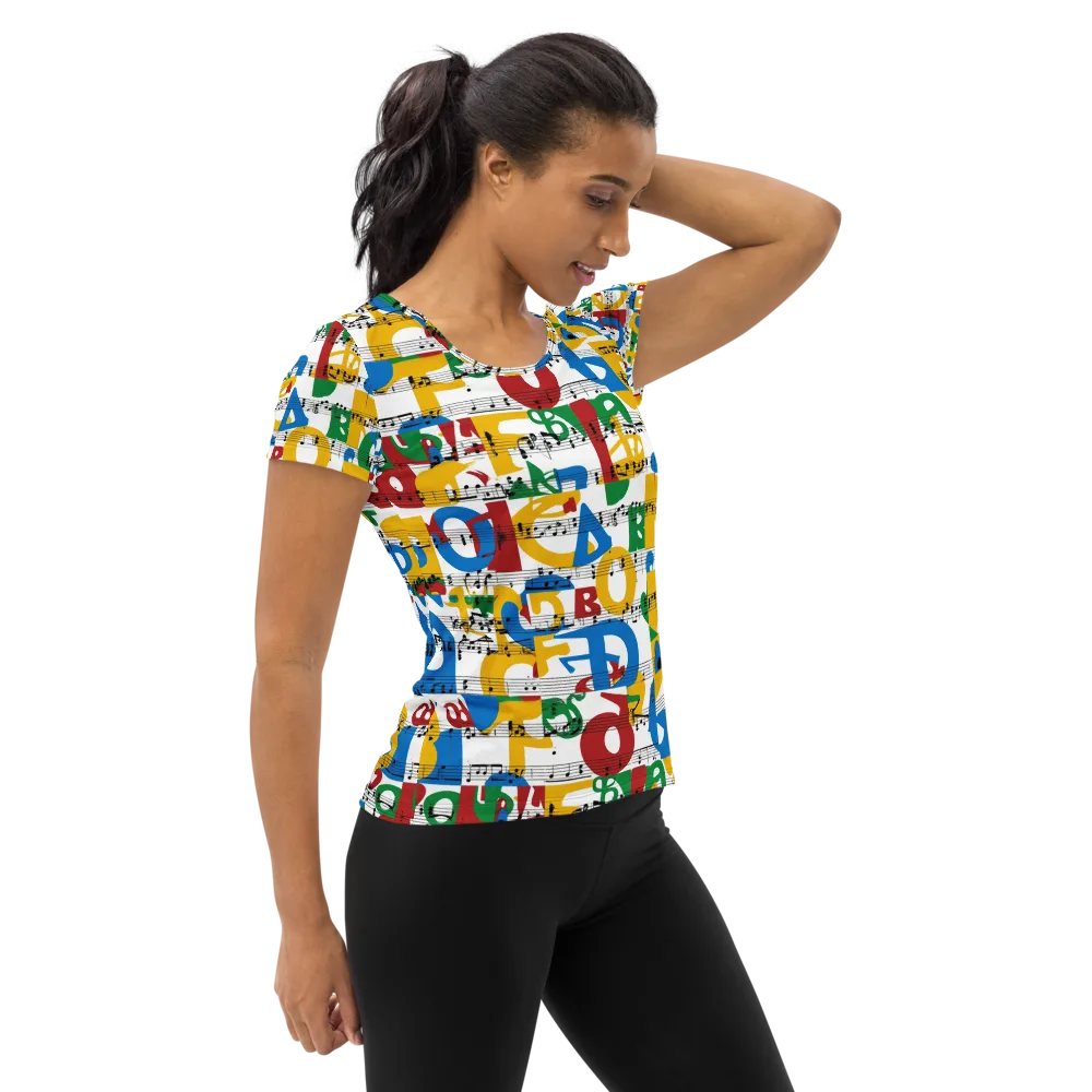 Chromatic Crescendo on Women's Athletic T-Shirt — Right