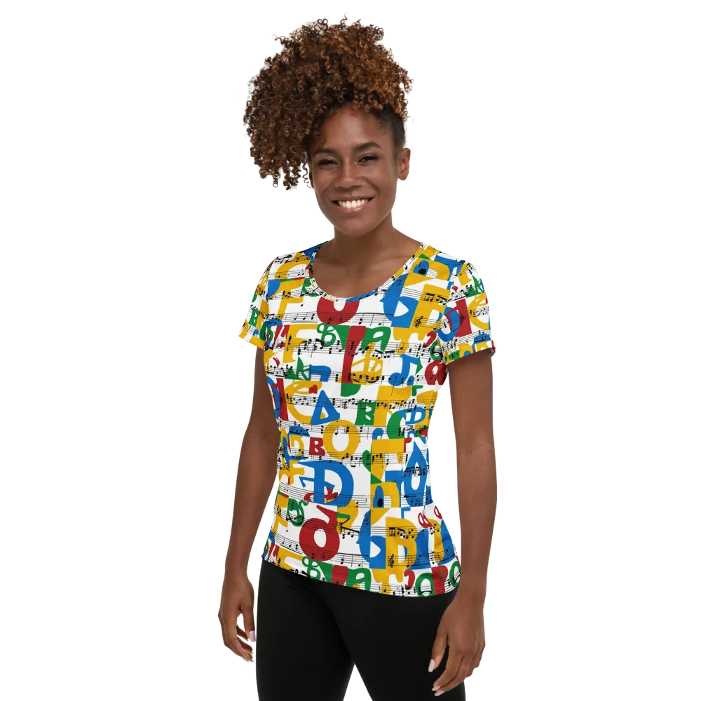 Chromatic Crescendo on Women's Athletic T-Shirt — Left