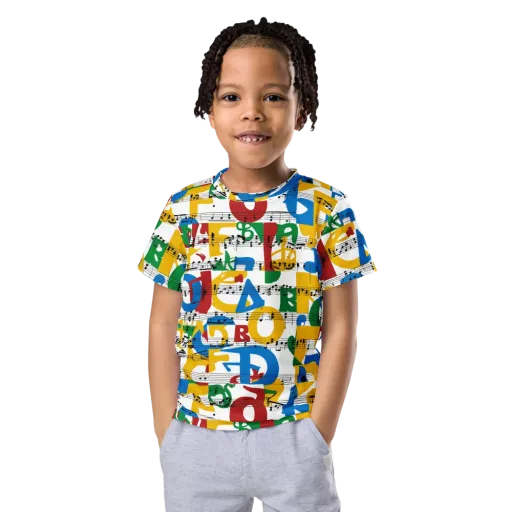 Chromatic Crescendo on a Kids Crew Neck T-Shirt