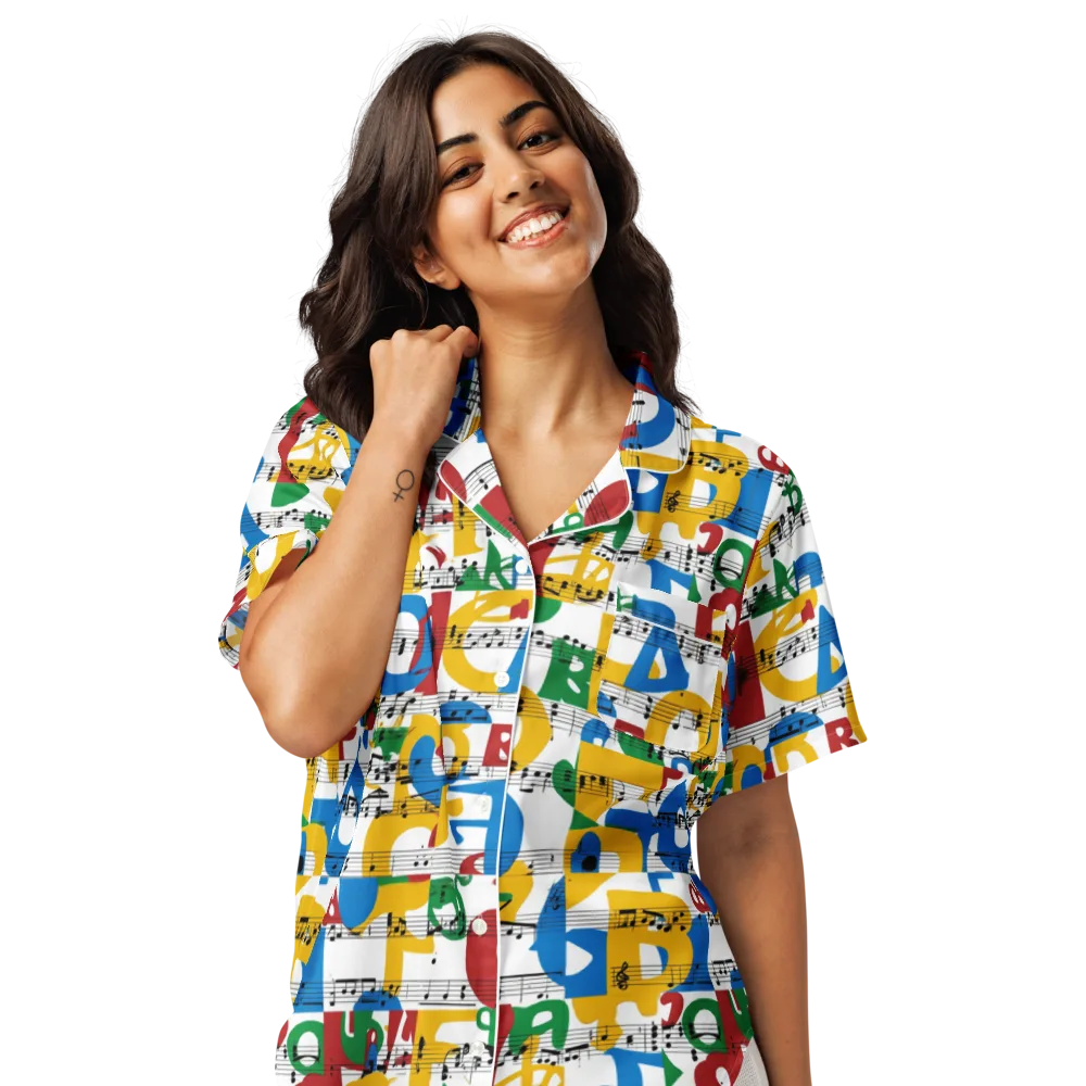 Chromatic Crescendo on Women's Short Sleeve Pajama Top — Front