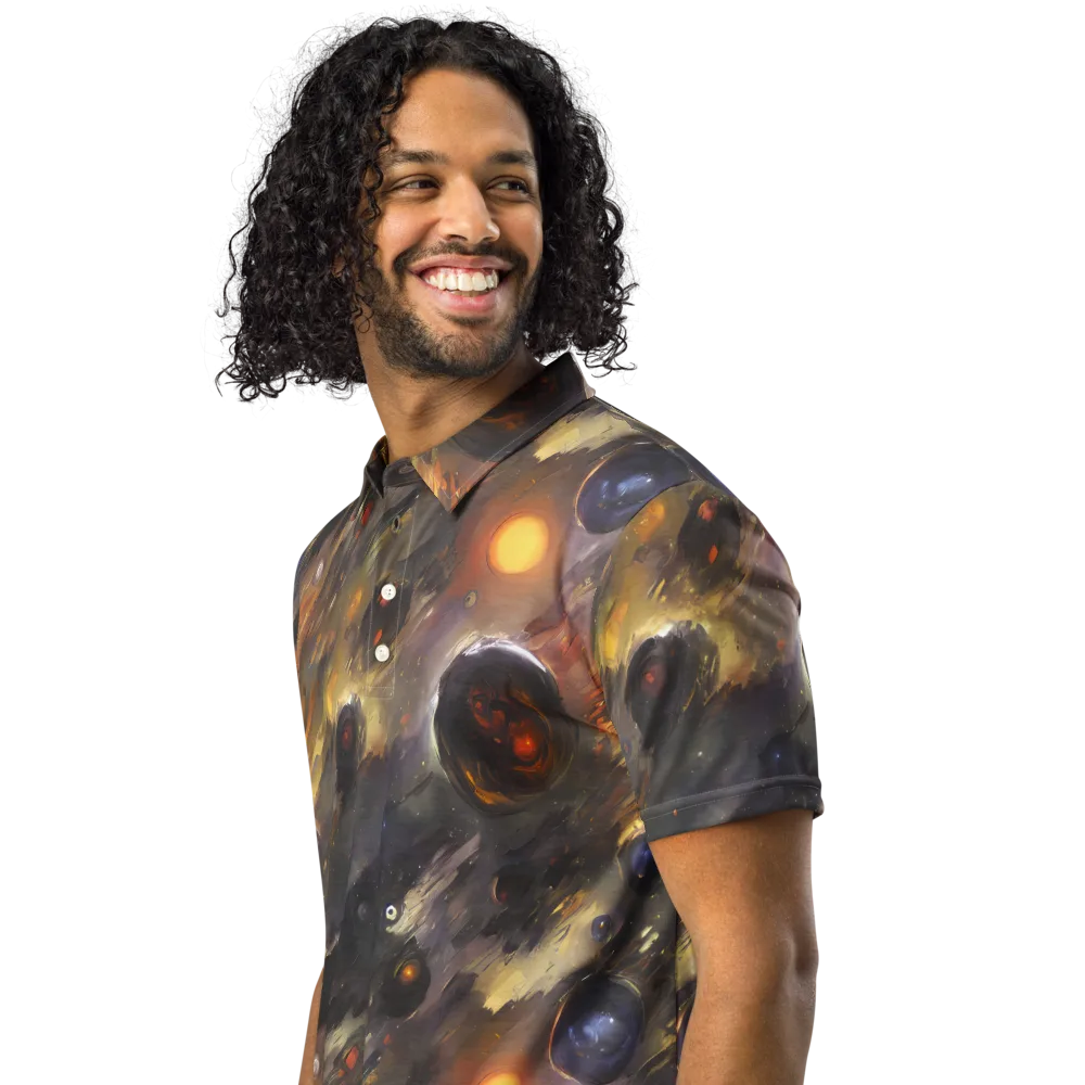 Temporal Vortex on Men's Slim Fit Polo Shirt — Left Front