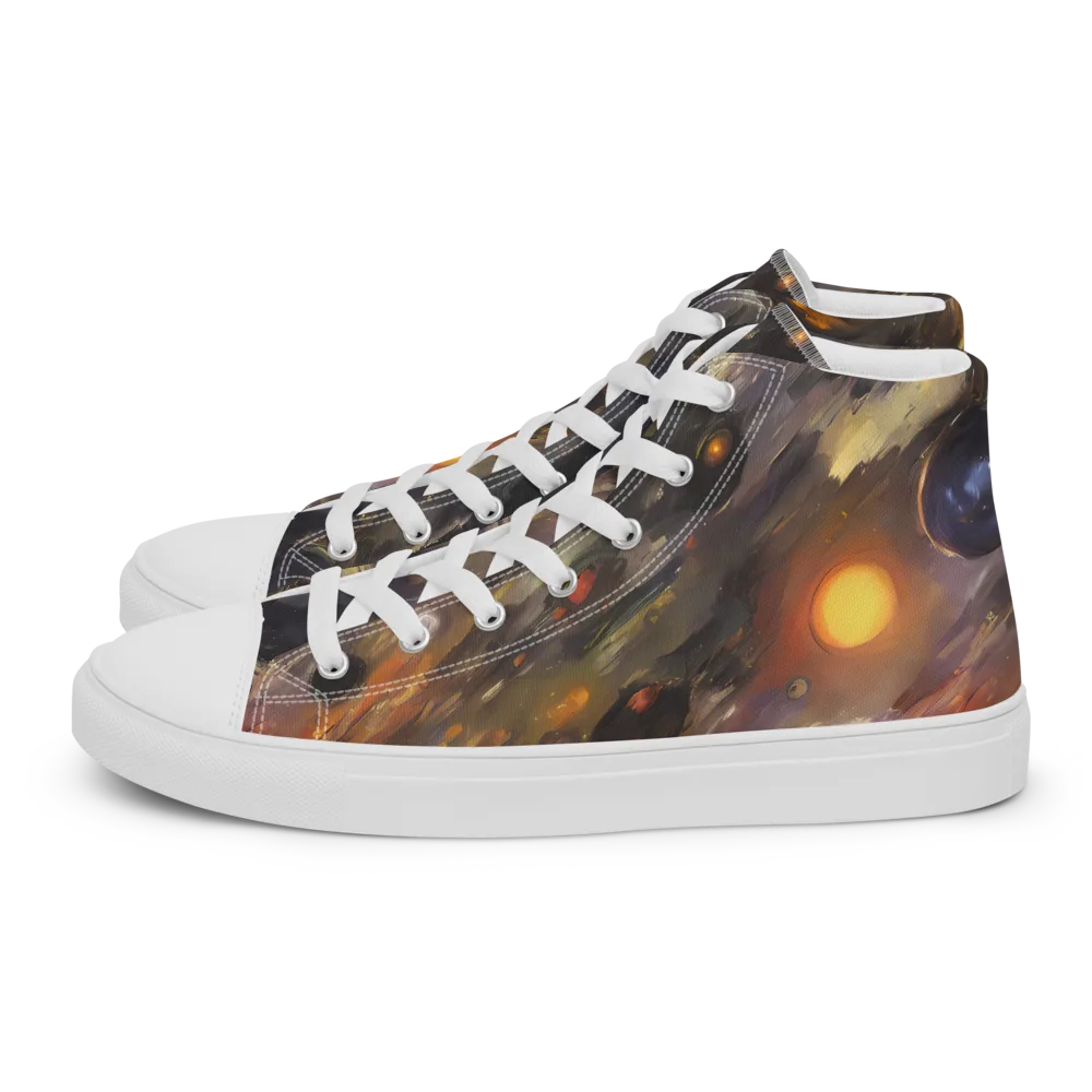 Temporal Vortex on Men's High Top Canvas Shoes — Left