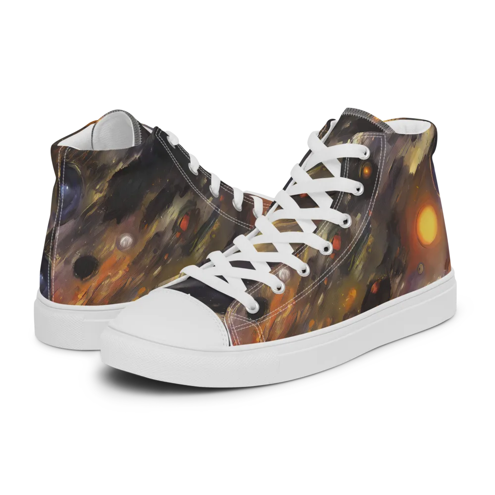 Temporal Vortex on Men's High Top Canvas Shoes — Left