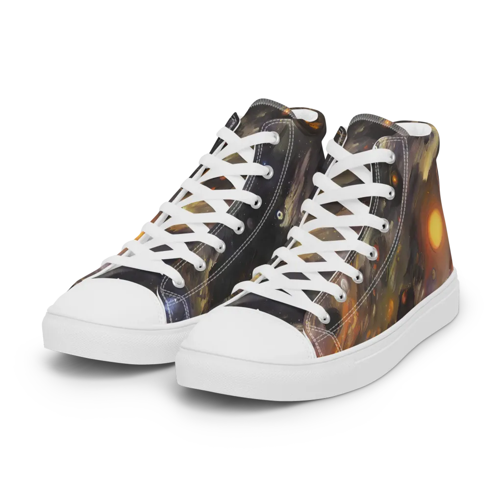 Temporal Vortex on Women's High Top Canvas Shoes — Left Front