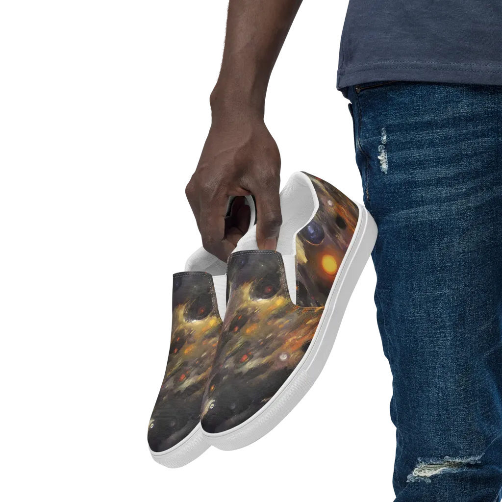 Temporal Vortex on Men's Slip-On Canvas Shoes — Left Front