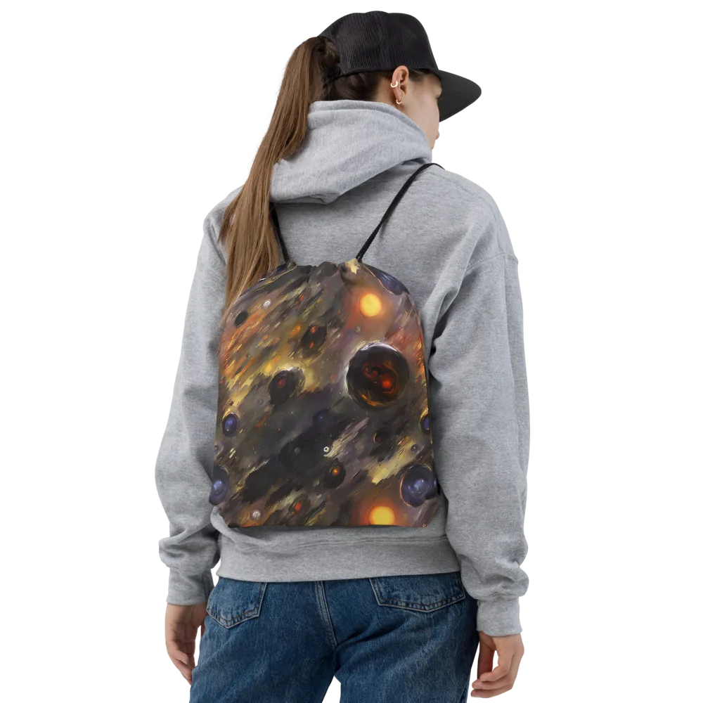 Temporal Vortex on Drawstring Bag — Front