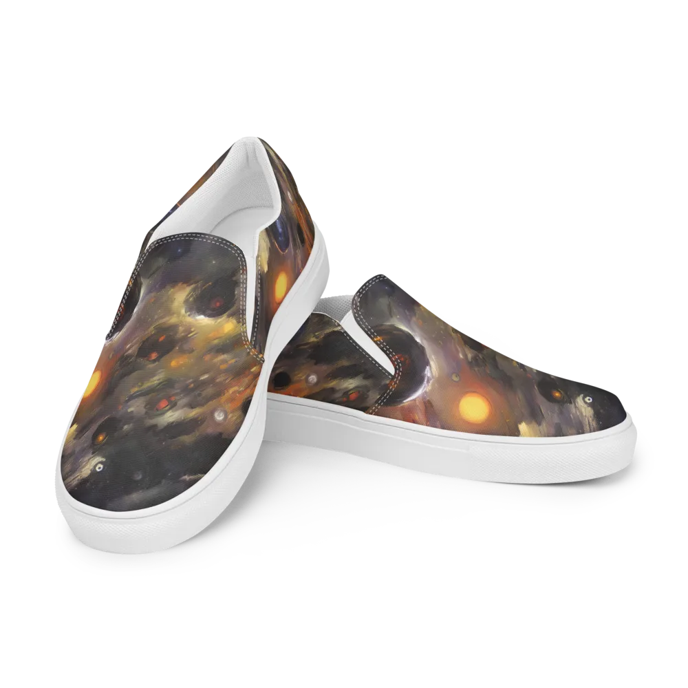 Temporal Vortex on Women's Slip-On Canvas Shoes — Left Front