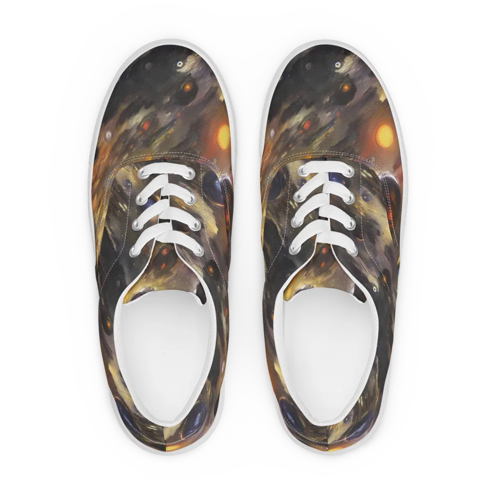 Temporal Vortex on Men's Lace-Up Canvas Shoes — Front