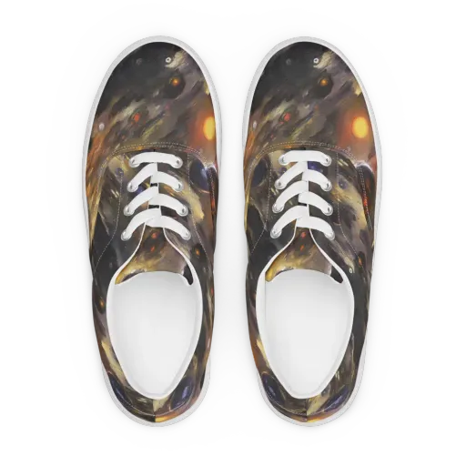 Temporal Vortex on a Men's Lace-Up Canvas Shoes