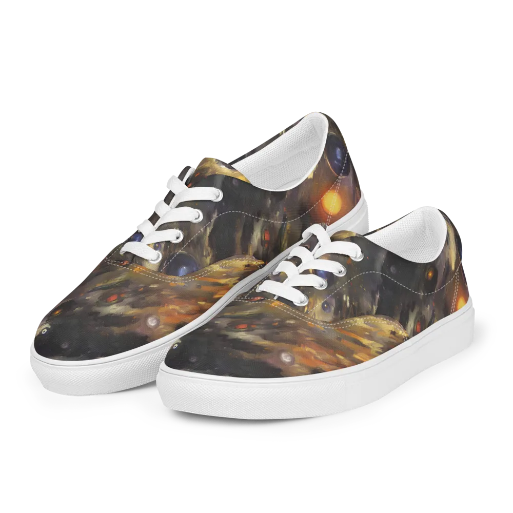 Temporal Vortex on Men's Lace-Up Canvas Shoes — Left Front