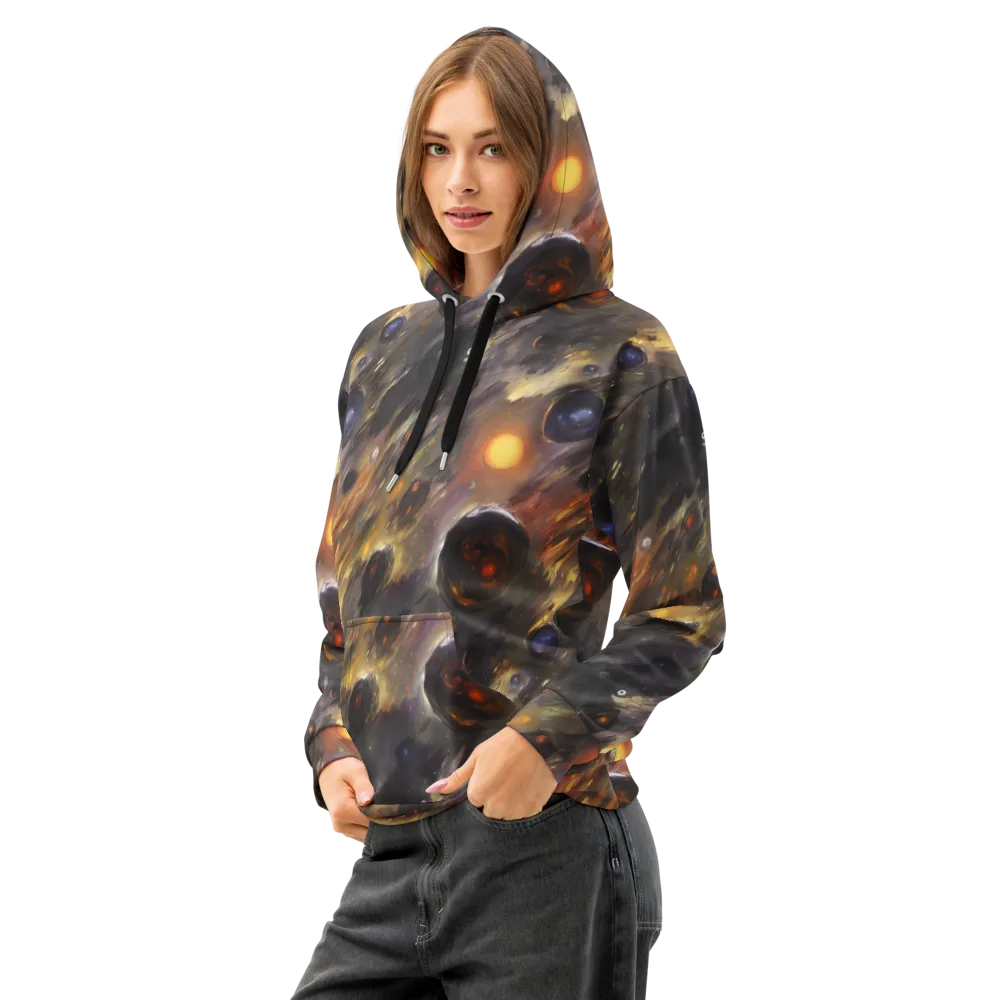 Temporal Vortex on Cotton Hoodie — Left Front