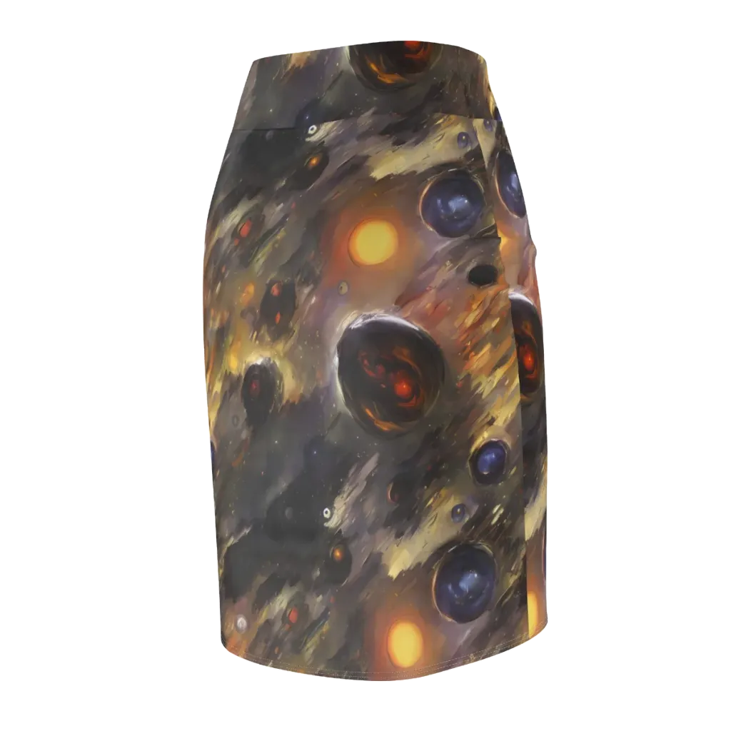 Temporal Vortex on Pencil Skirt — Back Side