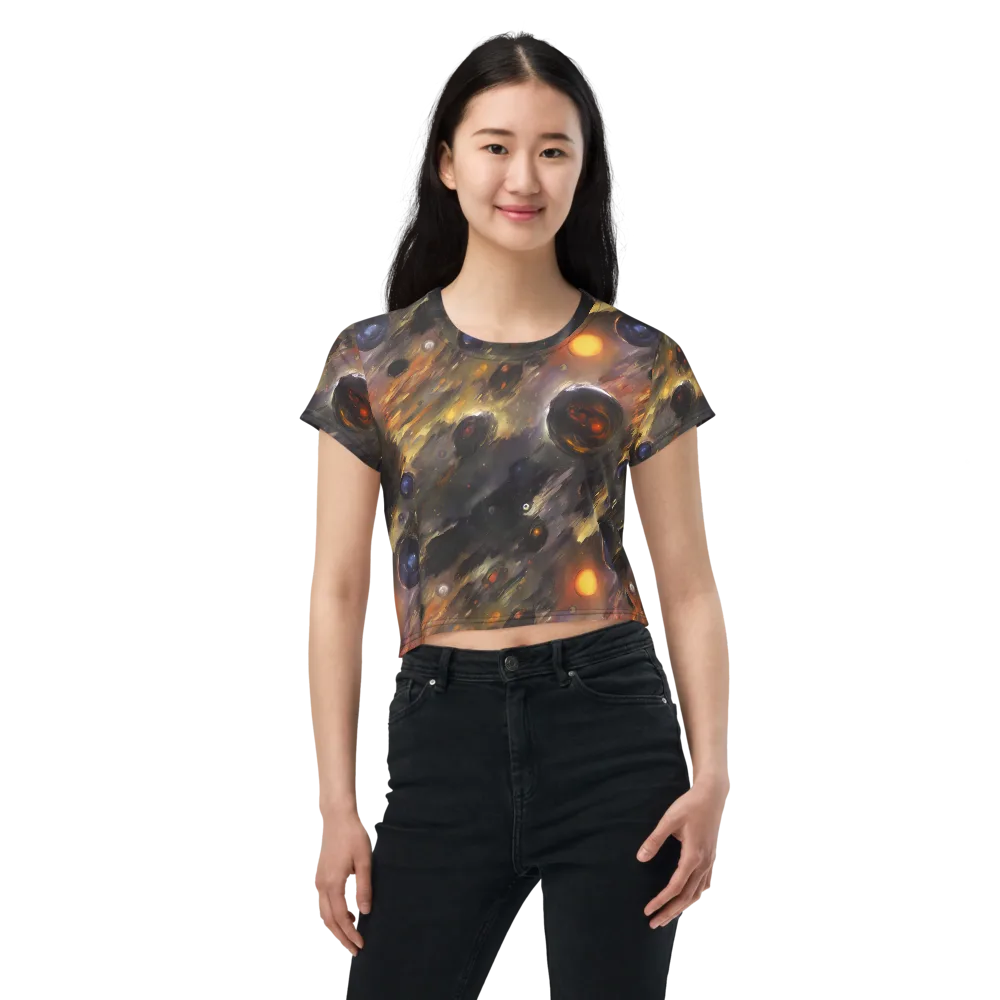 Temporal Vortex on Crop Tee — Front