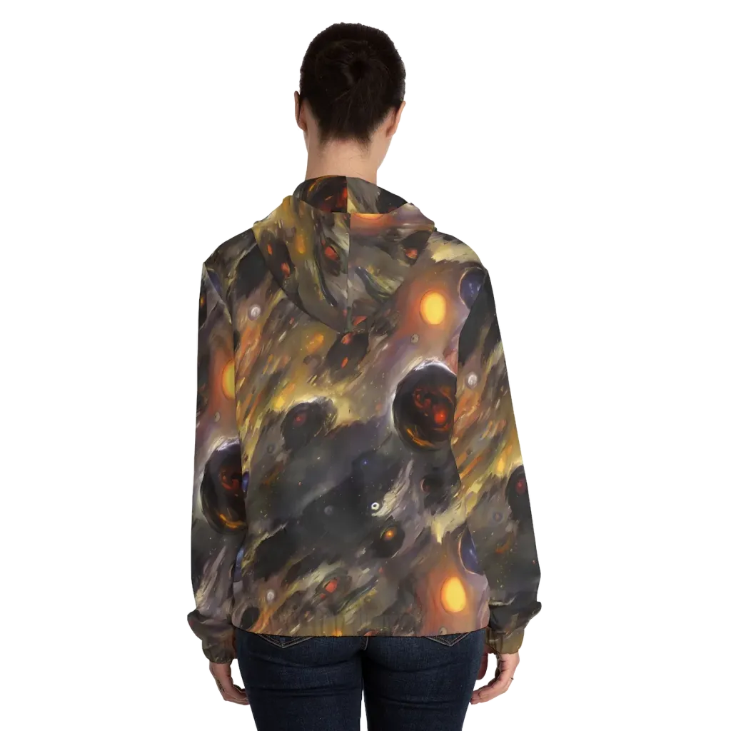 Temporal Vortex on Women's Full-Zip Hoodie — Back On Person