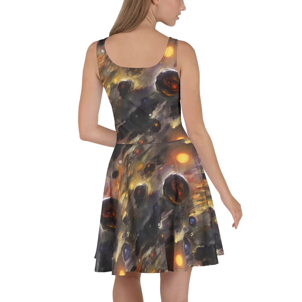Temporal Vortex on Skater Dress — Back