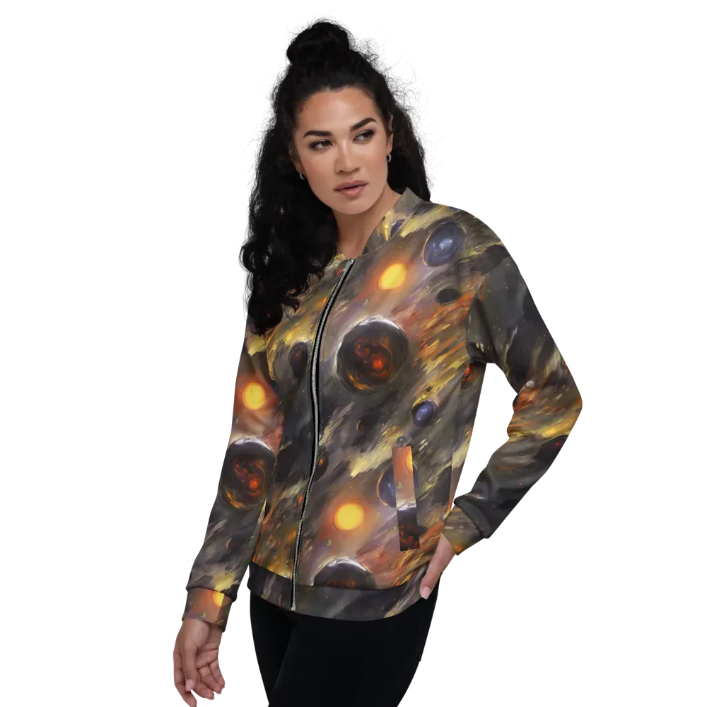 Temporal Vortex on Bomber Jacket — Left