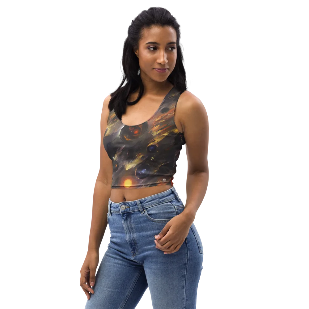 Temporal Vortex on Crop Top — Left Front