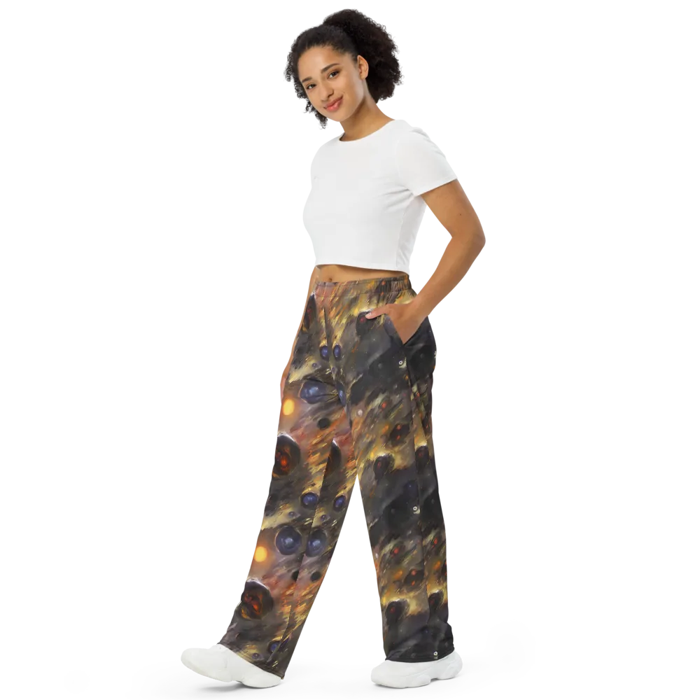 Temporal Vortex on Wide-Leg Pants — Left Front