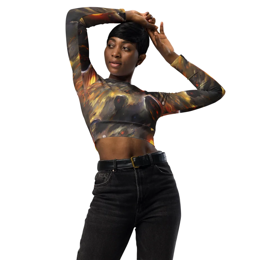 Temporal Vortex on Long Sleeve Crop Top — Front