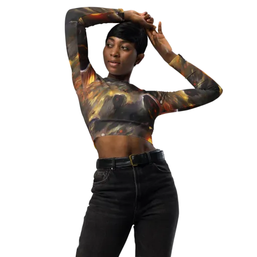 Temporal Vortex on a Long Sleeve Crop Top