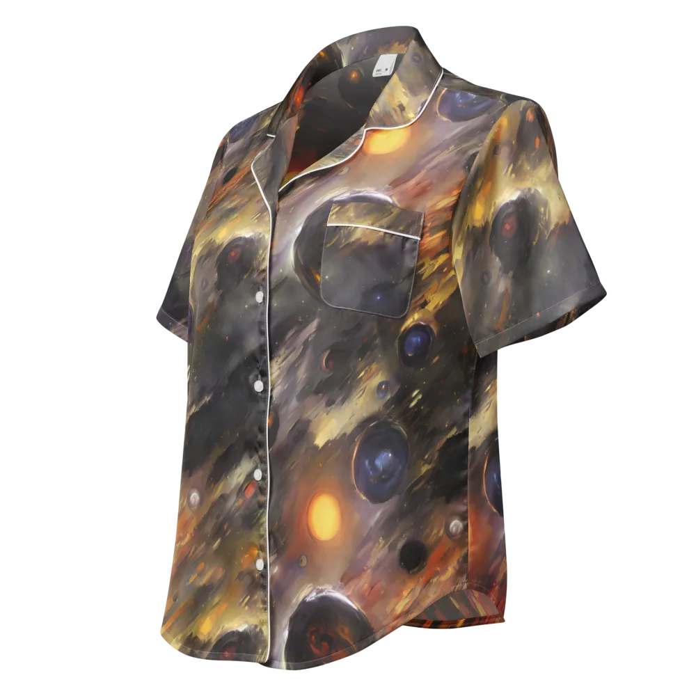 Temporal Vortex on Women's Short Sleeve Pajama Top — Left Front