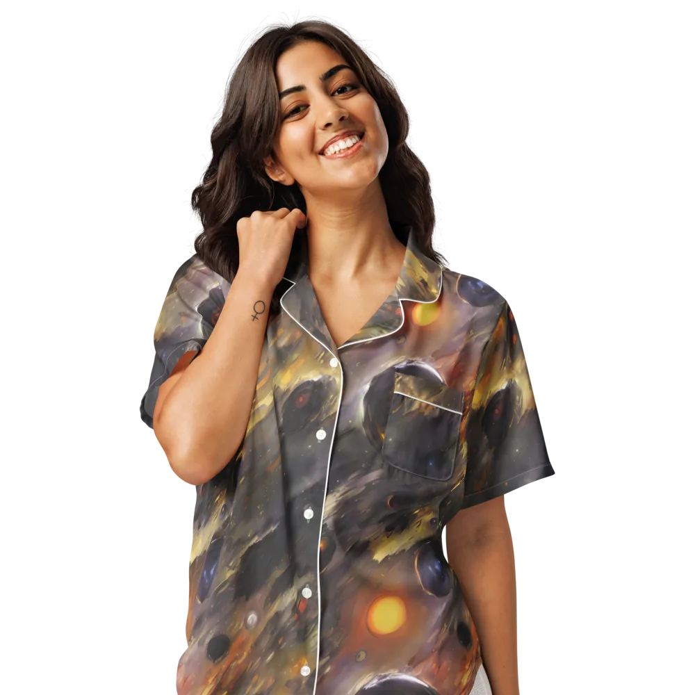 Temporal Vortex on Women's Short Sleeve Pajama Top — Front