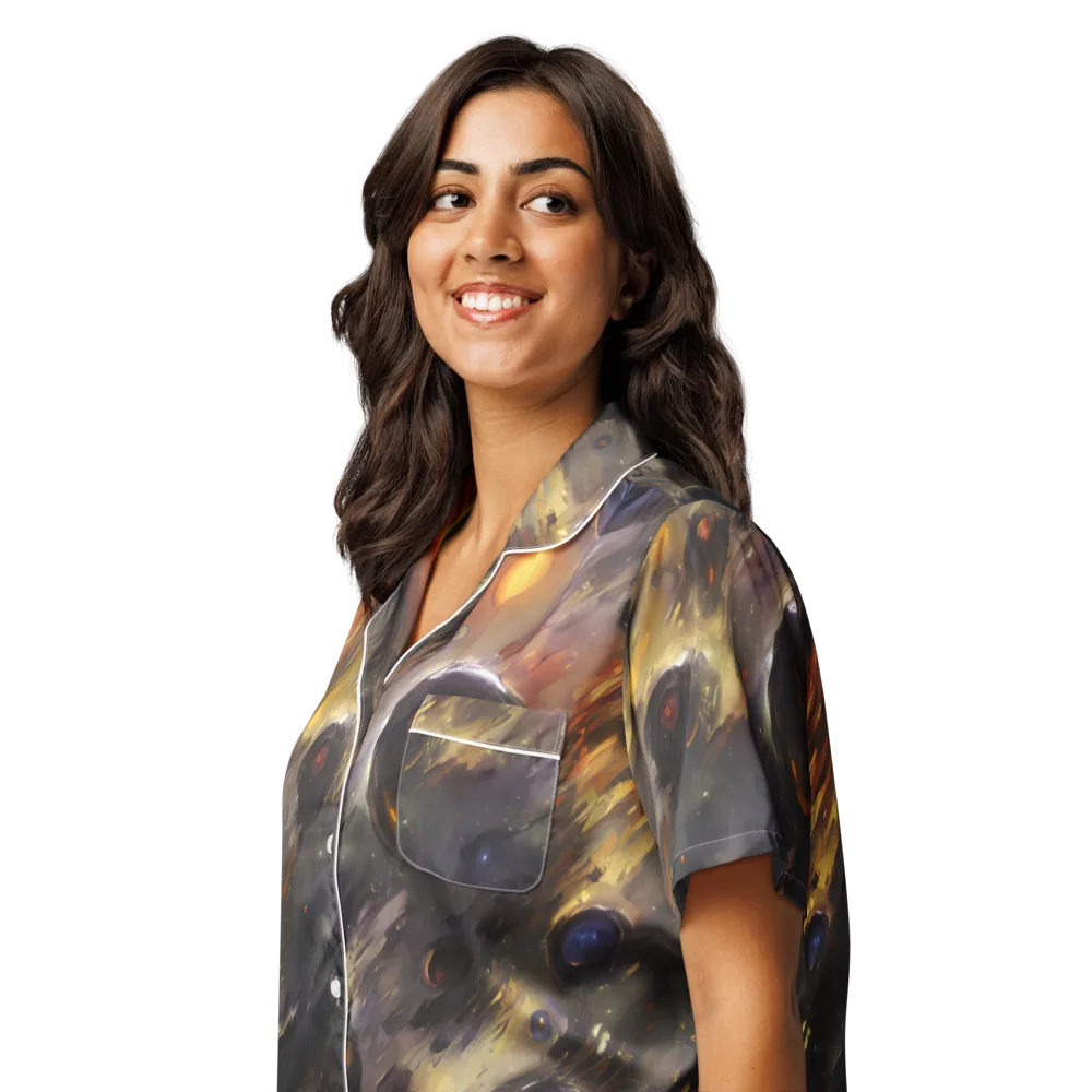Temporal Vortex on Women's Short Sleeve Pajama Top — Left Front