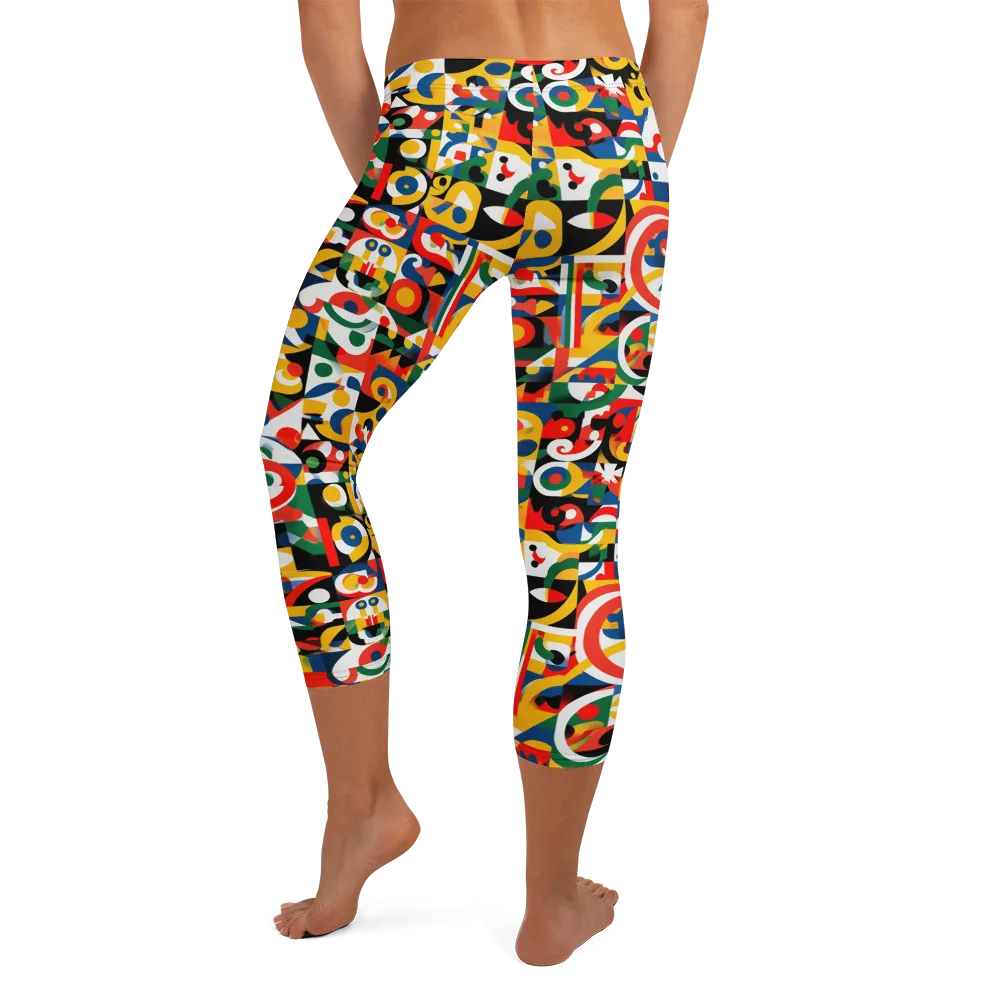 Electric Arabesque on Capri Leggings — Back