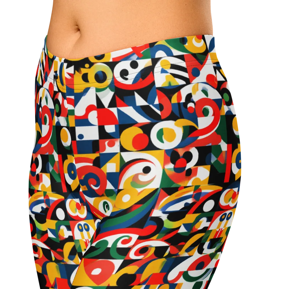 Electric Arabesque on Capri Leggings — Zoomed-in