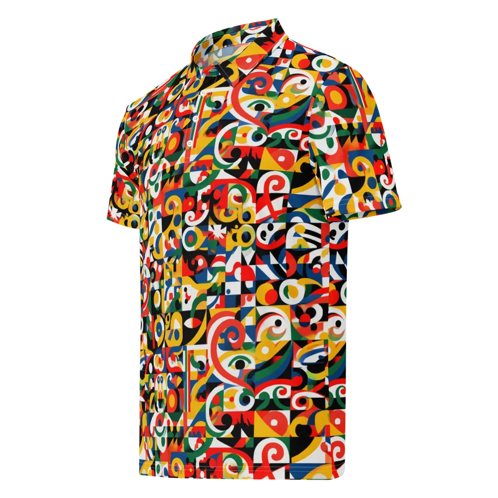 Electric Arabesque on Men's Slim Fit Polo Shirt — Left Front