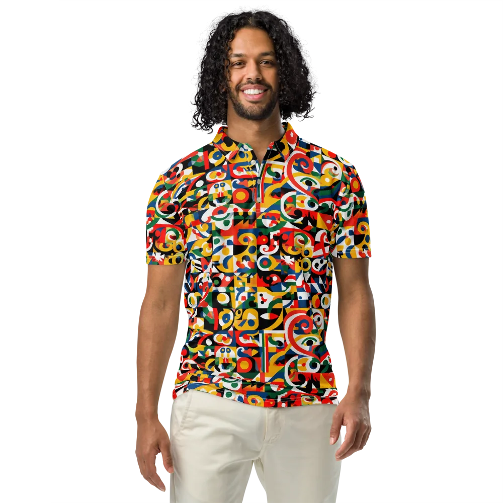 Electric Arabesque on Men's Slim Fit Polo Shirt — Front