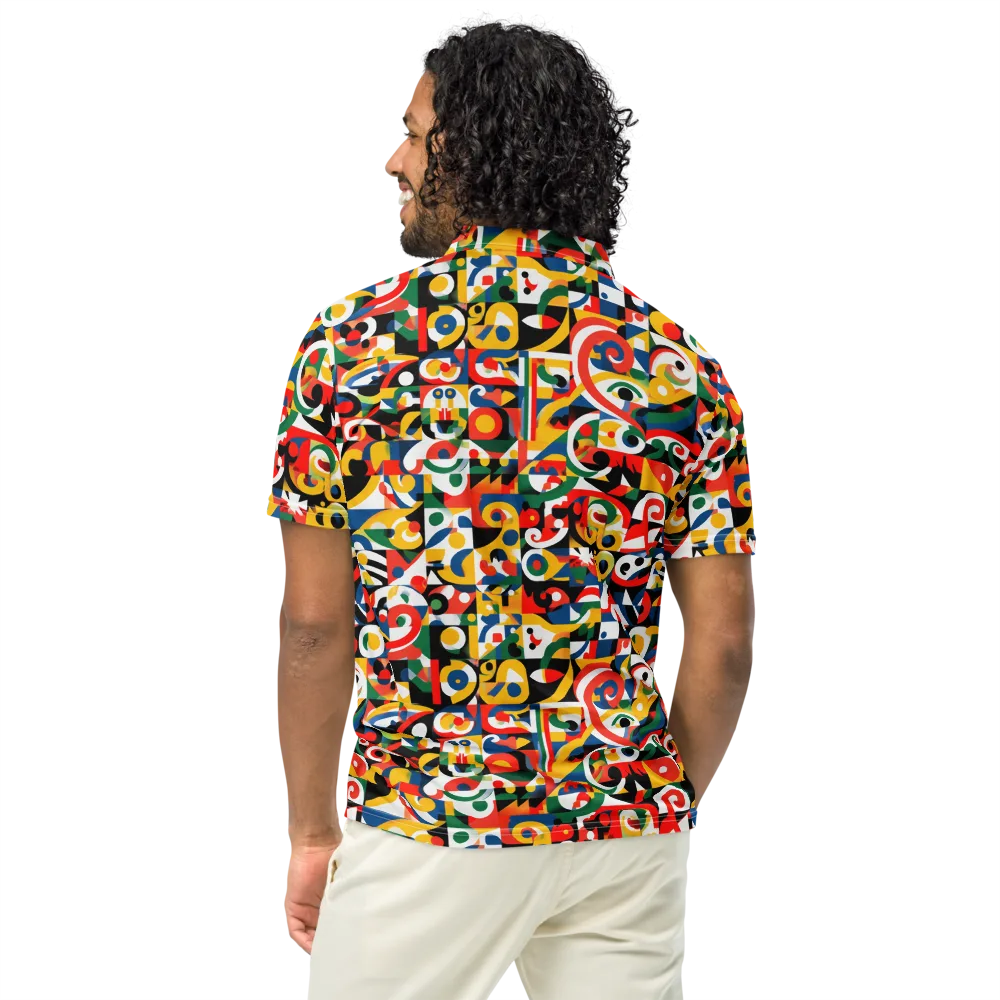 Electric Arabesque on Men's Slim Fit Polo Shirt — Back