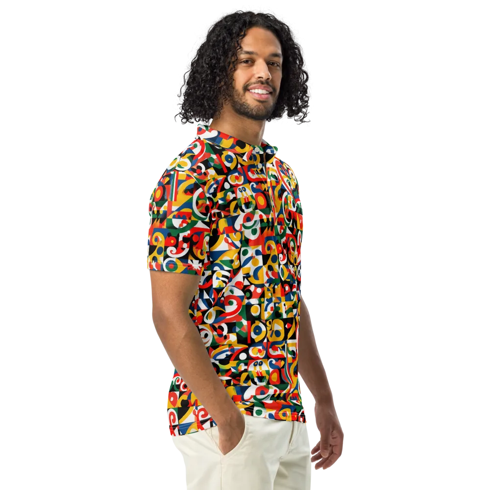 Electric Arabesque on Men's Slim Fit Polo Shirt — Right Front