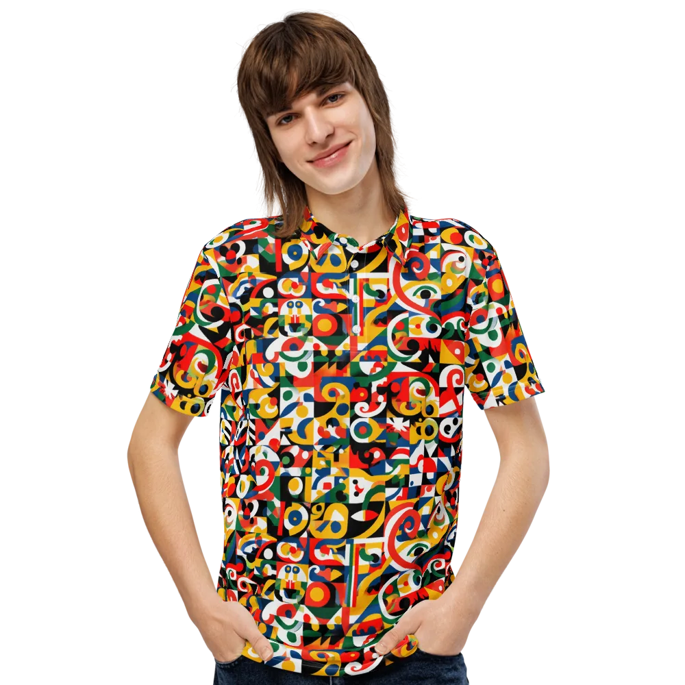 Electric Arabesque on Men's Slim Fit Polo Shirt — Front