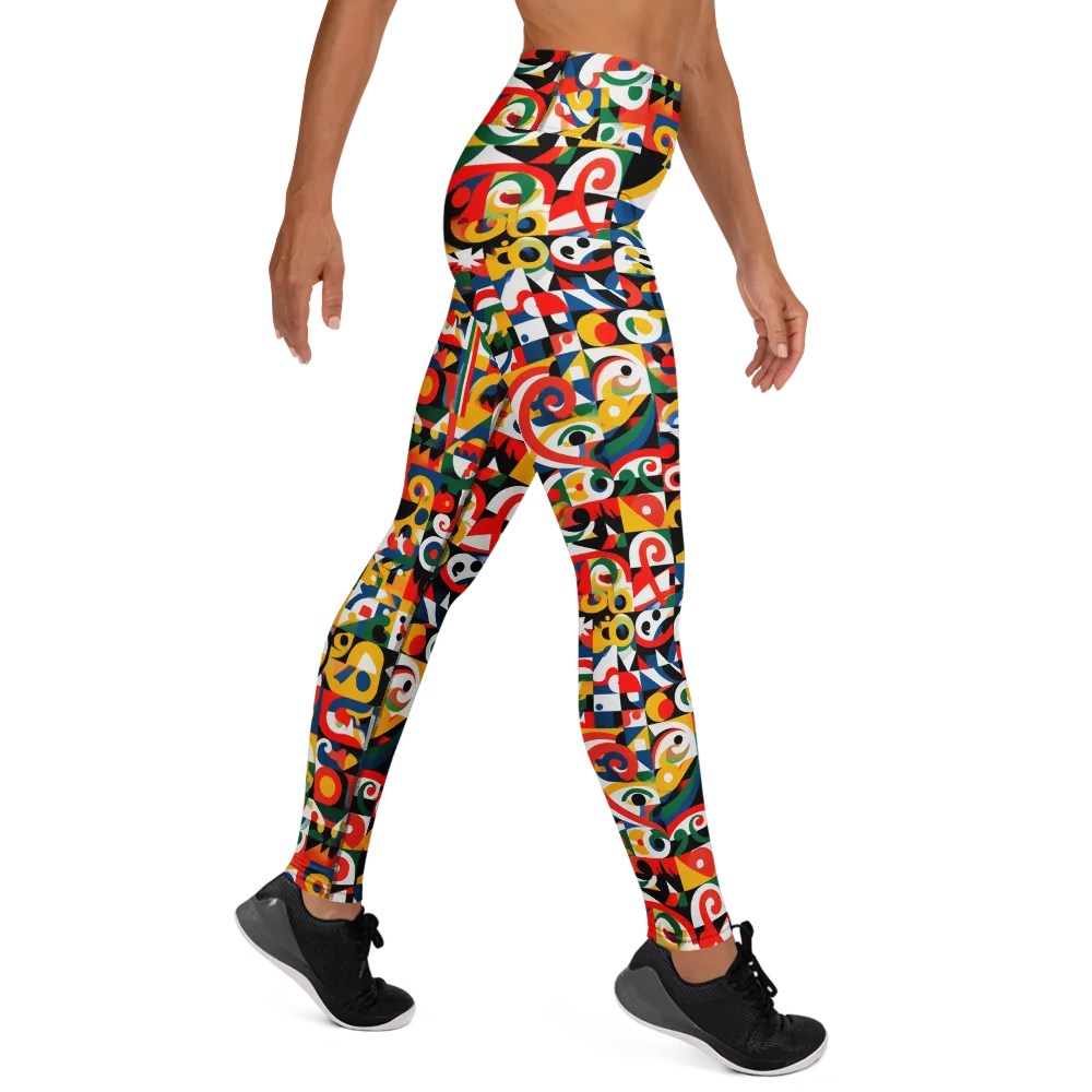 Electric Arabesque on Yoga Leggings — Right