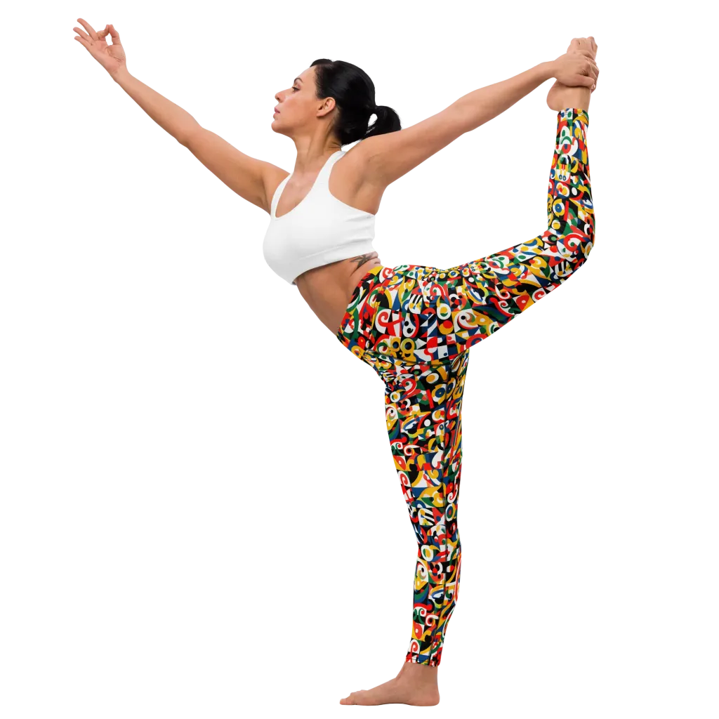 Electric Arabesque on Yoga Leggings — Left