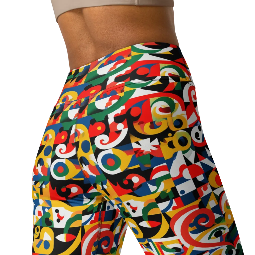 Electric Arabesque on Yoga Leggings — Back