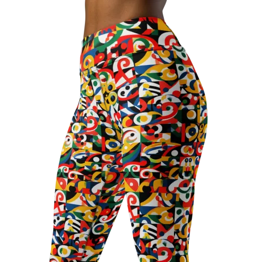 Electric Arabesque on a Yoga Leggings