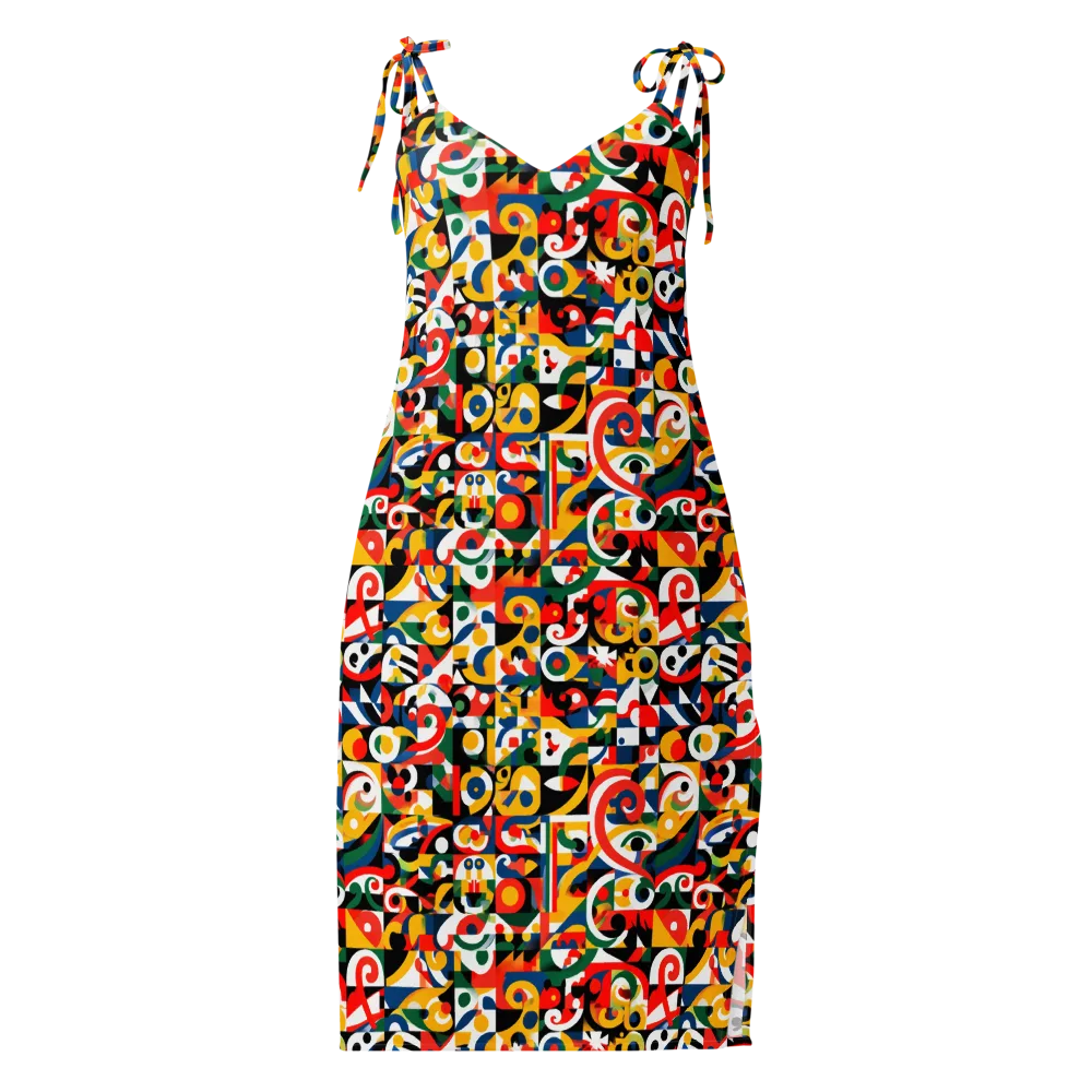 Electric Arabesque on Slip Dress — Front