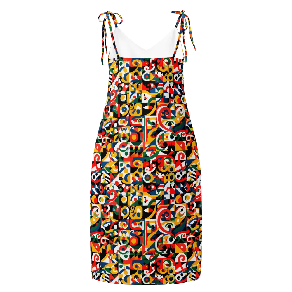 Electric Arabesque on Slip Dress — Back