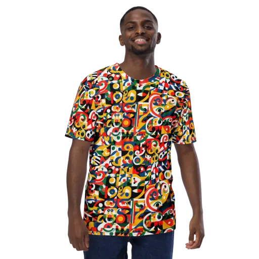 Electric Arabesque on a Men's Crew Neck T-Shirt