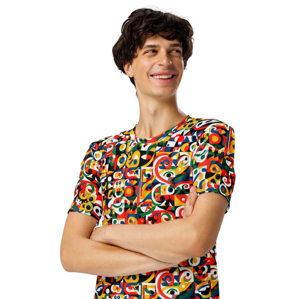 Electric Arabesque on Men's Crew Neck T-Shirt — Left Front