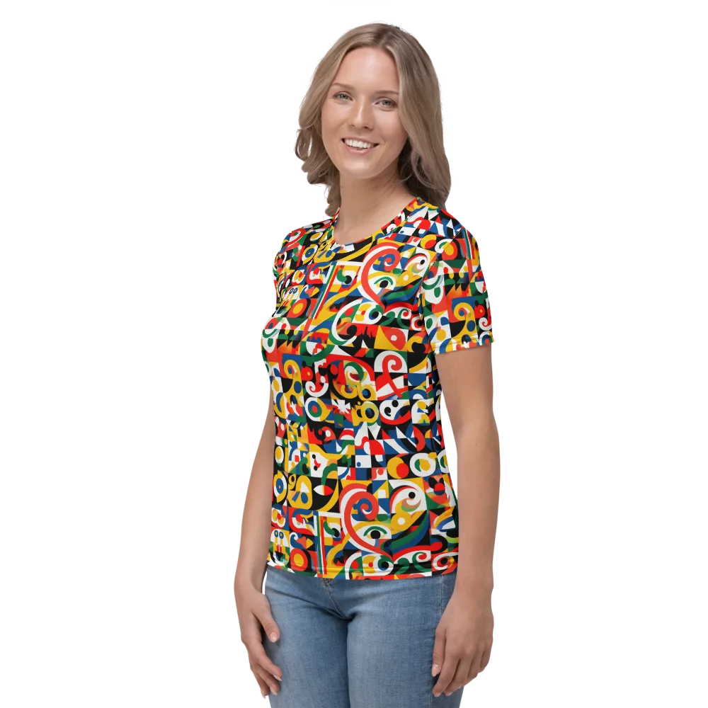Electric Arabesque on Women's Crew Neck T-Shirt — Left