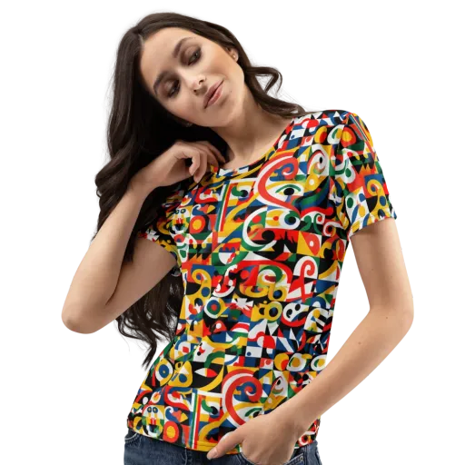Electric Arabesque on a Women's Crew Neck T-Shirt
