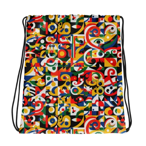 Electric Arabesque on a Drawstring Bag