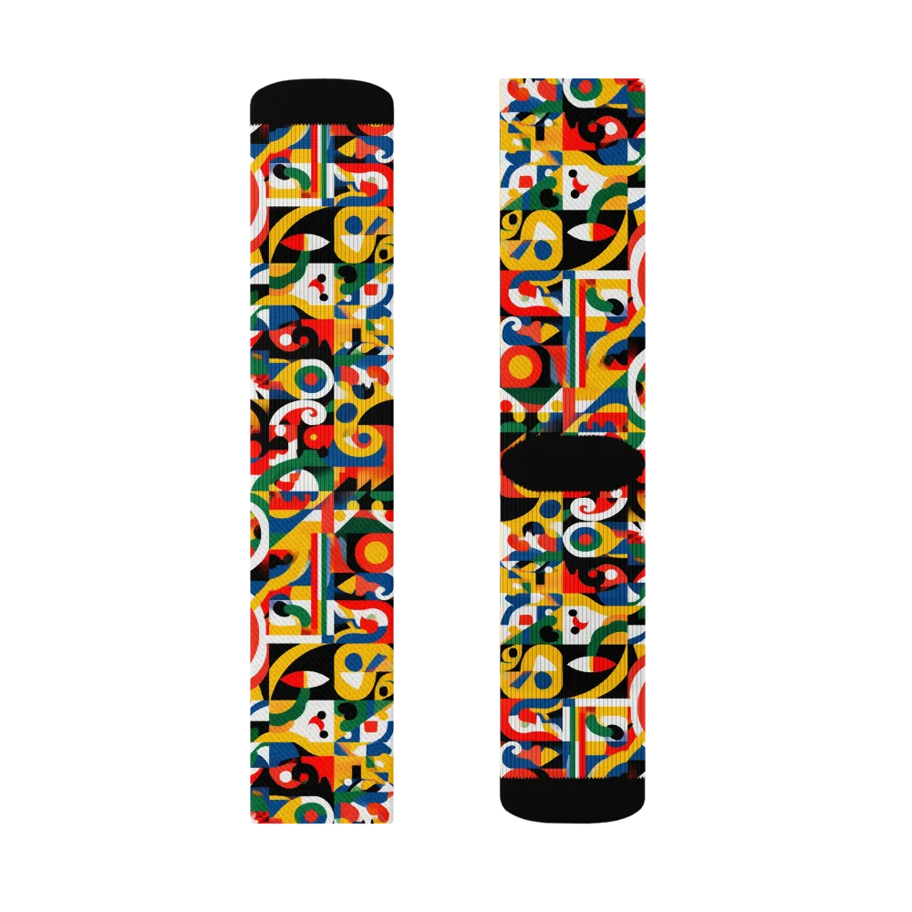 Electric Arabesque on Socks — Right Sock