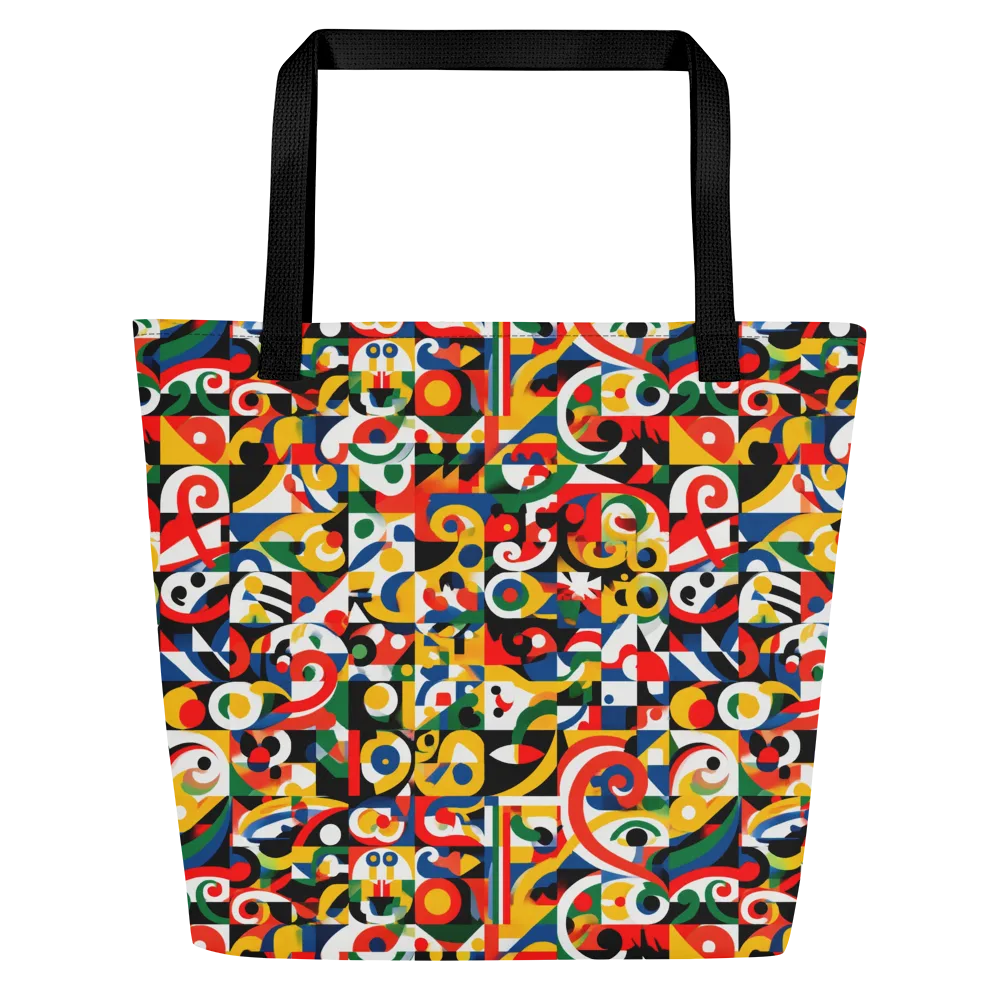 Electric Arabesque on Large Tote Bag W/ Pocket — Front