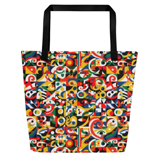 Electric Arabesque on a Large Tote Bag W/ Pocket